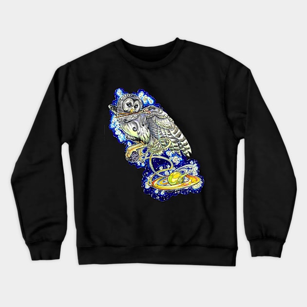 Knitting Owl Crewneck Sweatshirt by Painting Dragon Feathers